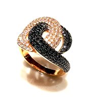Anello Gibi Donna Black and white in Oro rosa Diamante Black 0.95 Ct GSA087BB3N - GSA087BB3N
